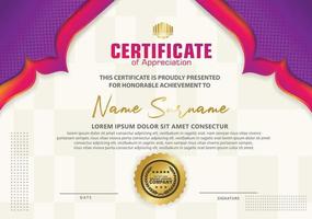 certificate template with dynamic and futuristic texture pattern background vector