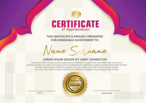 certificate template with dynamic and futuristic texture pattern background