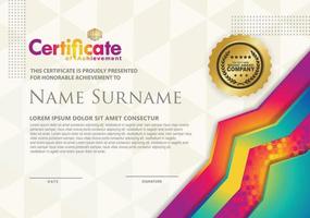 certificate template with luxury and texture pattern background vector