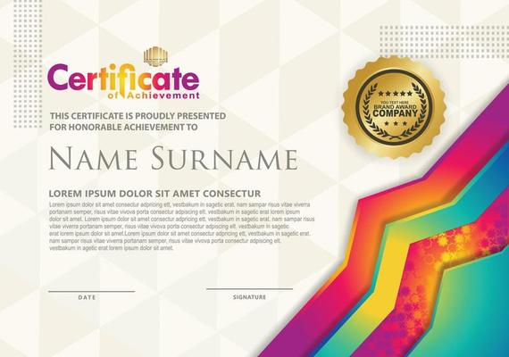 certificate template with luxury and texture pattern background