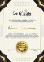 certificate template with luxury and texture pattern background vector