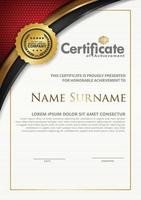 certificate template with luxury and texture pattern background vector