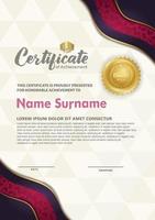 certificate template with luxury and elegant texture pattern background vector