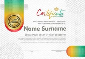 Certificate template with texture modern pattern background, vector