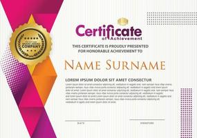 Certificate Template with Polygonal Geometric shape Pattern background. Vector illustration