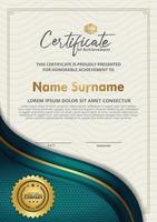 certificate template with luxury and elegant texture pattern background vector