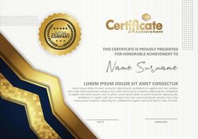 certificate template with luxury and texture pattern background vector