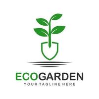 logotipo de jardín ecológico vector