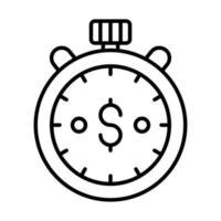 stopwatch Finance Related Vector Line Icon. Editable Stroke Pixel Perfect.