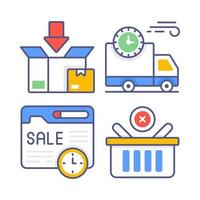 Shopping and E-commerce, Simple vector illustration.