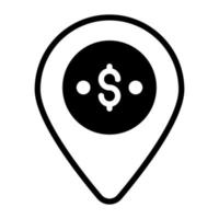 location mark Finance Related Vector Line Icon. Editable Stroke Pixel Perfect.
