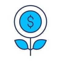 icono de línea vectorial relacionado con las finanzas de la planta de dinero. píxel de trazo editable perfecto. vector