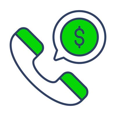 financial call Finance Related Vector Line Icon. Editable Stroke Pixel Perfect.