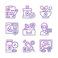 Set of Medical and Healthcare, vector icons. Premium quality symbols.