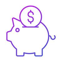 piggy bank Finance Related Vector Line Icon. Editable Stroke Pixel Perfect.