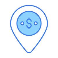 location mark Finance Related Vector Line Icon. Editable Stroke Pixel Perfect.