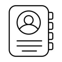 contact book Finance Related Vector Line Icon. Editable Stroke Pixel Perfect.