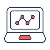 laptop Finance Related Vector Line Icon. Editable Stroke Pixel Perfect.