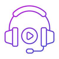 headphone Finance Related Vector Line Icon. Editable Stroke Pixel Perfect.