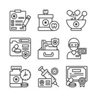 Set of Medical and Healthcare, vector icons. Premium quality symbols.