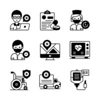 Set of Medical and Healthcare, vector icons. Premium quality symbols.