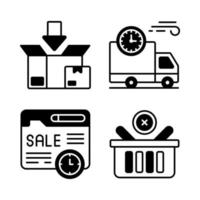 compras y comercio electrónico, ilustración vectorial simple. vector