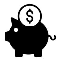 piggy bank Finance Related Vector Line Icon. Editable Stroke Pixel Perfect.