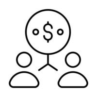 contribution Finance Related Vector Line Icon. Editable Stroke Pixel Perfect.