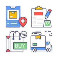 Shopping and E-commerce, Simple vector illustration.