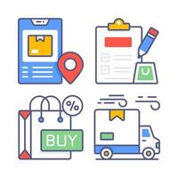 Shopping and E-commerce, Simple vector illustration.