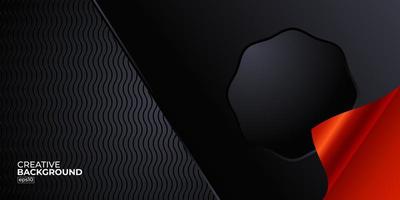 fondo abstracto premium negro con elementos geométricos degradados de lujo. rico fondo para un diseño exclusivo. vector