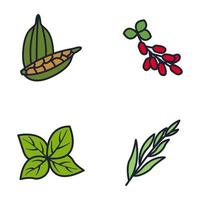 Spices, condiments and herbs elements set icon symbol template for graphic and web design collection logo vector illustration