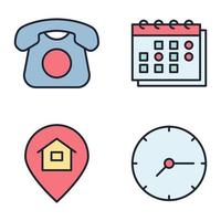 Contact us set icon symbol template for graphic and web design collection logo vector illustration