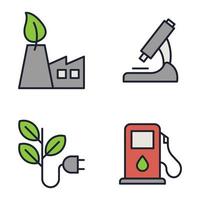 ecología y medio ambiente establecer plantilla de símbolo de icono para la ilustración de vector de logotipo de colección de diseño gráfico y web