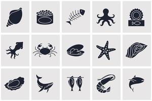 fish and seafood set icon symbol template for graphic and web design collection logo vector illustration