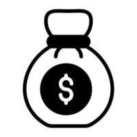 money bag Finance Related Vector Line Icon. Editable Stroke Pixel Perfect.