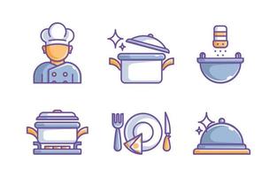 Icon Set Chef or Private Caterer vector