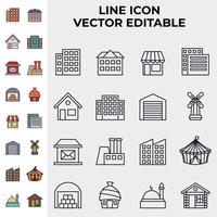 plantilla de símbolo de icono de conjunto de construcción para ilustración de vector de logotipo de colección de diseño gráfico y web