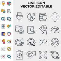 data analysis set icon symbol template for graphic and web design collection logo vector illustration