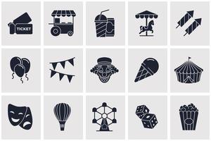 Carnival. amusement park set icon symbol template for graphic and web design collection logo vector illustration