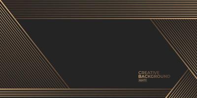 Black abstract background lines tech geometric modern dynamic shape with gold light vector illustration.