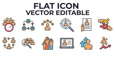 la gente de negocios establece una plantilla de símbolo de icono para la ilustración de vector de logotipo de colección de diseño gráfico y web