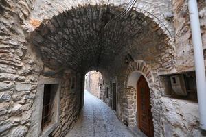 Traditional Street in Mesta, Chios Island, Greece photo