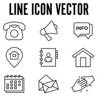 contáctenos establecer plantilla de símbolo de icono para la ilustración de vector de logotipo de colección de diseño gráfico y web