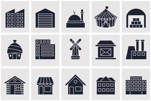 Building set icon symbol template for graphic and web design collection logo vector illustration