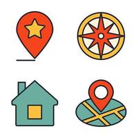 plantilla de símbolo de icono de conjunto de navegación para ilustración de vector de logotipo de colección de diseño gráfico y web