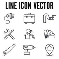 plantilla de símbolo de icono de conjunto de construcción y reparación de viviendas para ilustración de vector de logotipo de colección de diseño gráfico y web