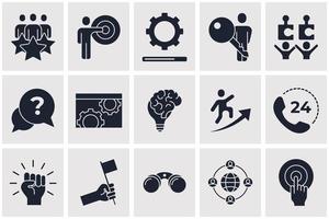 Business teamwork set icon symbol template for graphic and web design collection logo vector illustration