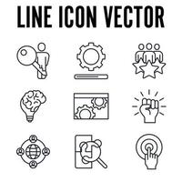 plantilla de símbolo de icono de conjunto de trabajo en equipo de negocios para ilustración de vector de logotipo de colección de diseño gráfico y web