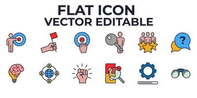plantilla de símbolo de icono de conjunto de trabajo en equipo de negocios para ilustración de vector de logotipo de colección de diseño gráfico y web